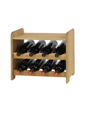 Dębowy regał winiarski · RW-22-8P · olejowany · kolor brązowy