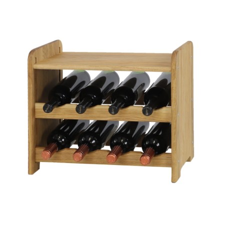 Dębowy regał winiarski · RW-22-8P · olejowany · kolor brązowy
