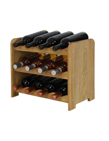 Dębowy regał winiarski · RW-22-12 · olejowany · kolor brązowy