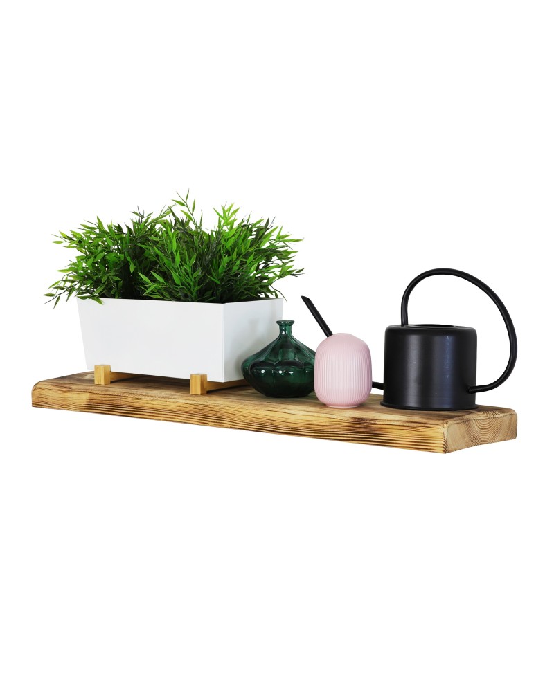 Półki wiszące - Półka wisząca drewniana PWD_100X095X045 opalana - produkt MODO24.PL 1
