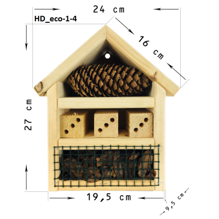 Hotel dla pszczół murarek oraz innych owadów HD