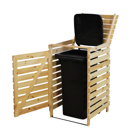 Drewniana wiata śmietnikowa · zabudowa na kosz o pojemności 120 L