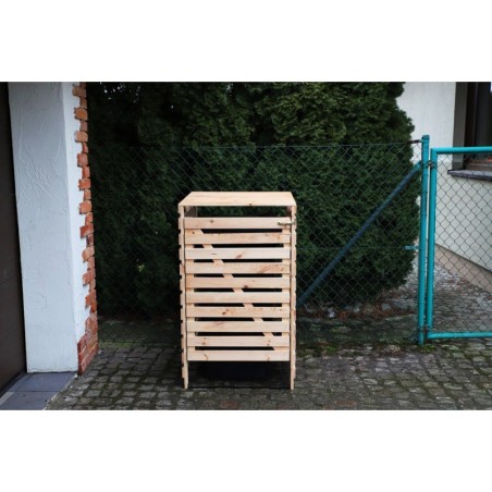 Drewniana wiata śmietnikowa · zabudowa na kosz o pojemności 120 L