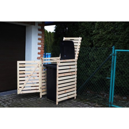 Drewniana wiata śmietnikowa · zabudowa na kosz o pojemności 120 L