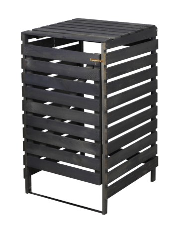 Kompostowniki - Drewniana osłona śmietnikowa na kosz o pojemności 120 l · kolor antracytowy - product 3