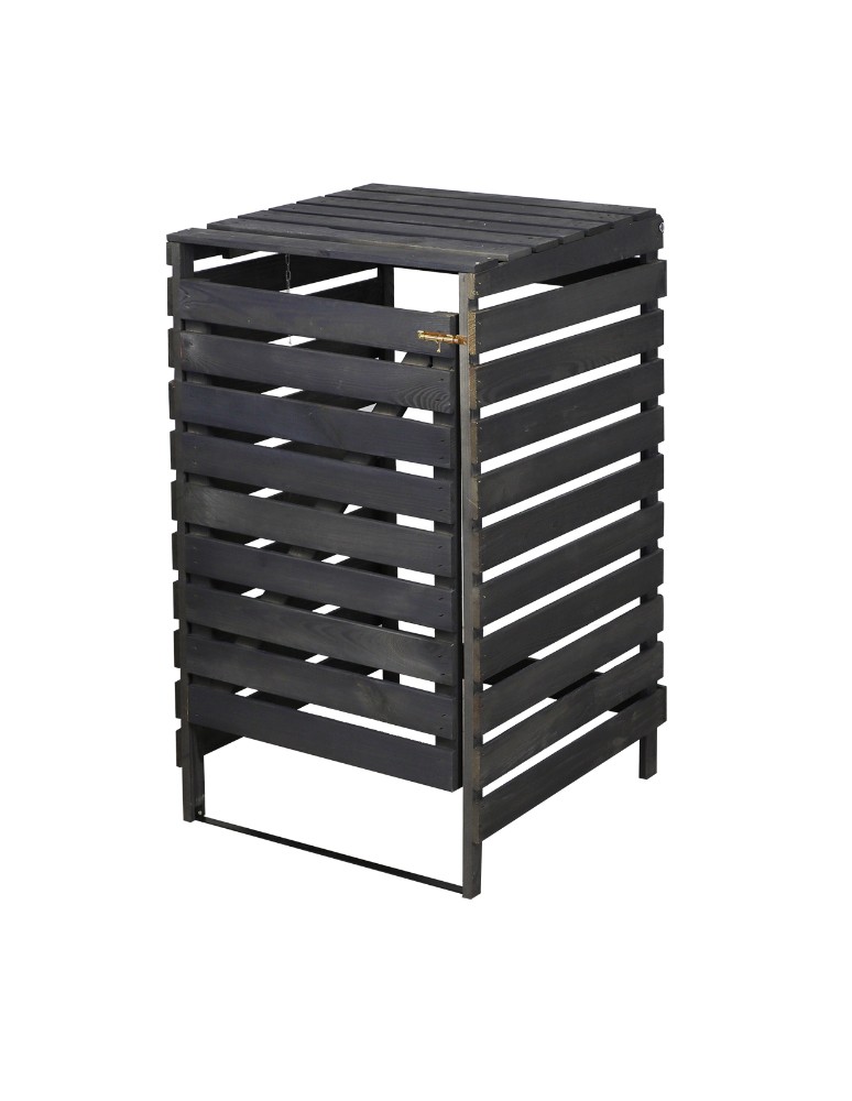 Kompostowniki - Drewniana osłona śmietnikowa na kosz o pojemności 120 l · kolor antracytowy - product MODO24.PL 3