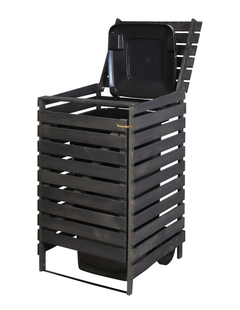 Kompostowniki - Drewniana osłona śmietnikowa na kosz o pojemności 120 l · kolor antracytowy - product MODO24.PL 2