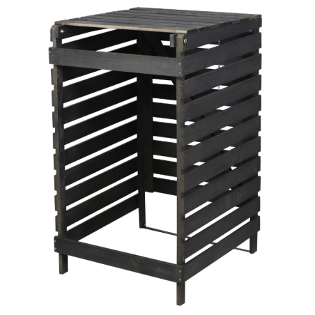 Drewniana osłona śmietnikowa na kosz o pojemności 120 l · kolor antracytowy