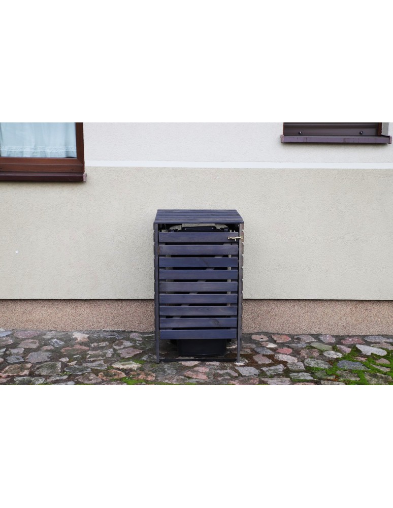 Kompostowniki - Drewniana osłona śmietnikowa na kosz o pojemności 120 l · kolor antracytowy - product MODO24.PL 6