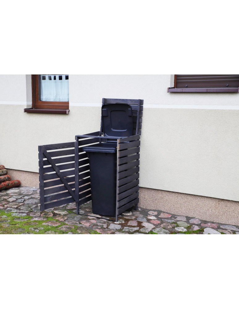 Kompostowniki - Drewniana osłona śmietnikowa na kosz o pojemności 120 l · kolor antracytowy - product MODO24.PL 7