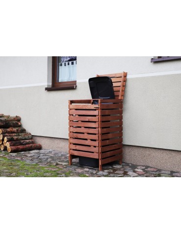 Kompostowniki - Drewniana osłona śmietnikowa na kosz o pojemności 120 l · kolor brązowy - product 6