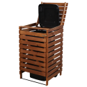 Drewniana osłona śmietnikowa na kosz o pojemności 120 l · kolor brązowy