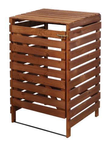 Kompostowniki - Drewniana osłona śmietnikowa na kosz o pojemności 120 l · kolor brązowy - product 4