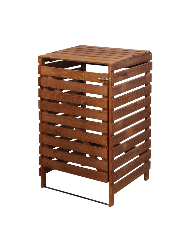 Kompostowniki - Drewniana osłona śmietnikowa na kosz o pojemności 120 l · kolor brązowy - product MODO24.PL 4