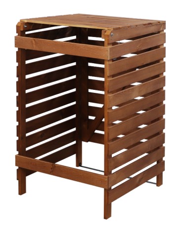 Kompostowniki - Drewniana osłona śmietnikowa na kosz o pojemności 120 l · kolor brązowy - product 3