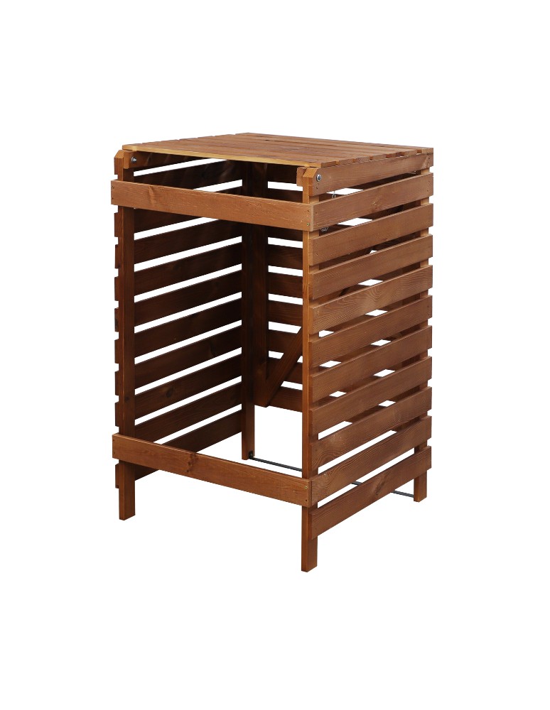 Kompostowniki - Drewniana osłona śmietnikowa na kosz o pojemności 120 l · kolor brązowy - product MODO24.PL 3