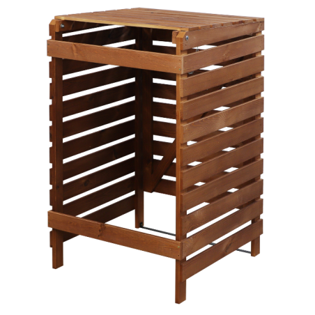 Drewniana osłona śmietnikowa na kosz o pojemności 120 l · kolor brązowy