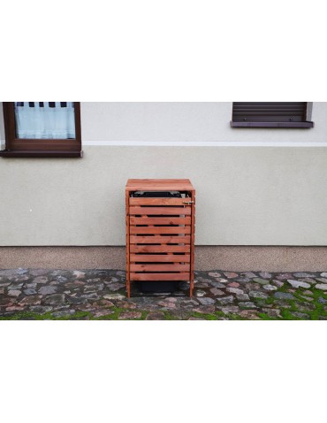 Kompostowniki - Drewniana osłona śmietnikowa na kosz o pojemności 120 l · kolor brązowy - product 7
