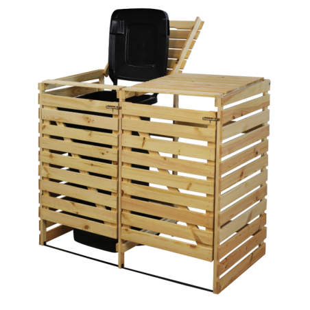 Podwójna wiata śmietnikowa na kosze o pojemności 120l