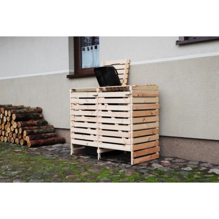 Podwójna wiata śmietnikowa na kosze o pojemności 120l