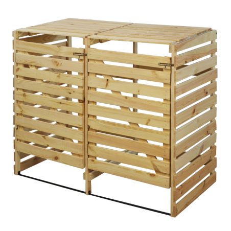 Podwójna wiata śmietnikowa na kosze o pojemności 120l