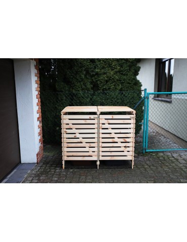 Kompostowniki - Podwójna wiata śmietnikowa na kosze o pojemności 120l - product 7