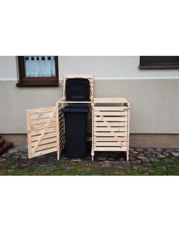 Kompostowniki - Podwójna wiata śmietnikowa na kosze o pojemności 120l - product 8