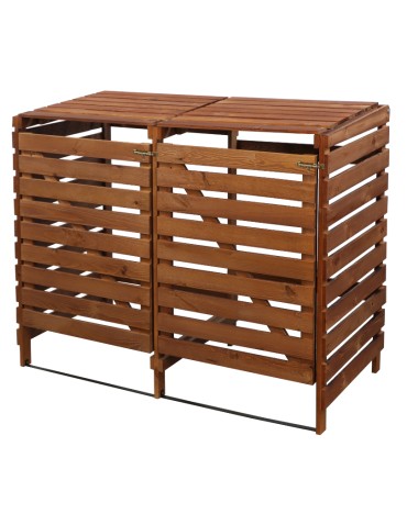 Kompostowniki - Podwójna brązowa obudowa na kosze na śmieci 120L - product 3