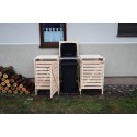 Drewniana wiata śmietnikowa na trzy kosze 120 l