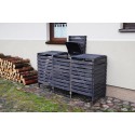Drewniana zabudowa śmietnika na trzy kosze 120 l · kolor antracytowy