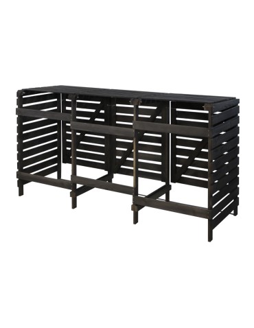 Kompostowniki - Drewniana zabudowa śmietnika na trzy kosze 120 l · kolor antracytowy - product 4