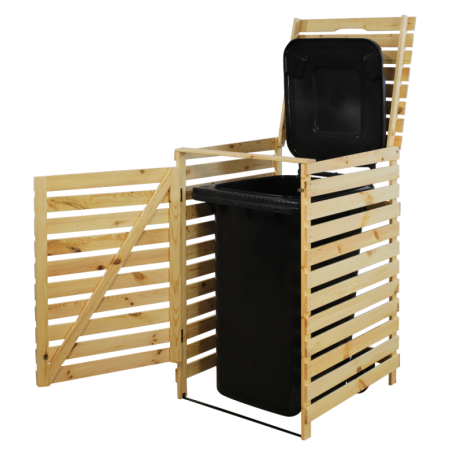 Drewniana osłona kosza na śmieci o pojemności 240 l