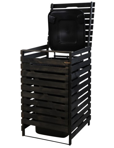 Drewniana maskownica do kosza na śmieci o pojemności 240 l -antracytowa - product 2