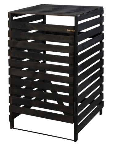 Kompostowniki - Drewniana maskownica do kosza na śmieci o pojemności 240 l -antracytowa - product 3