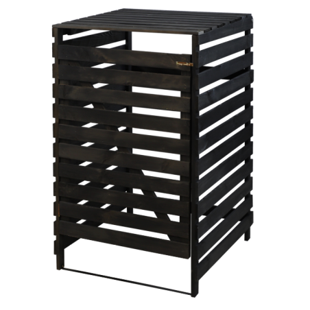 Drewniana maskownica do kosza na śmieci o pojemności 240 l -antracytowa