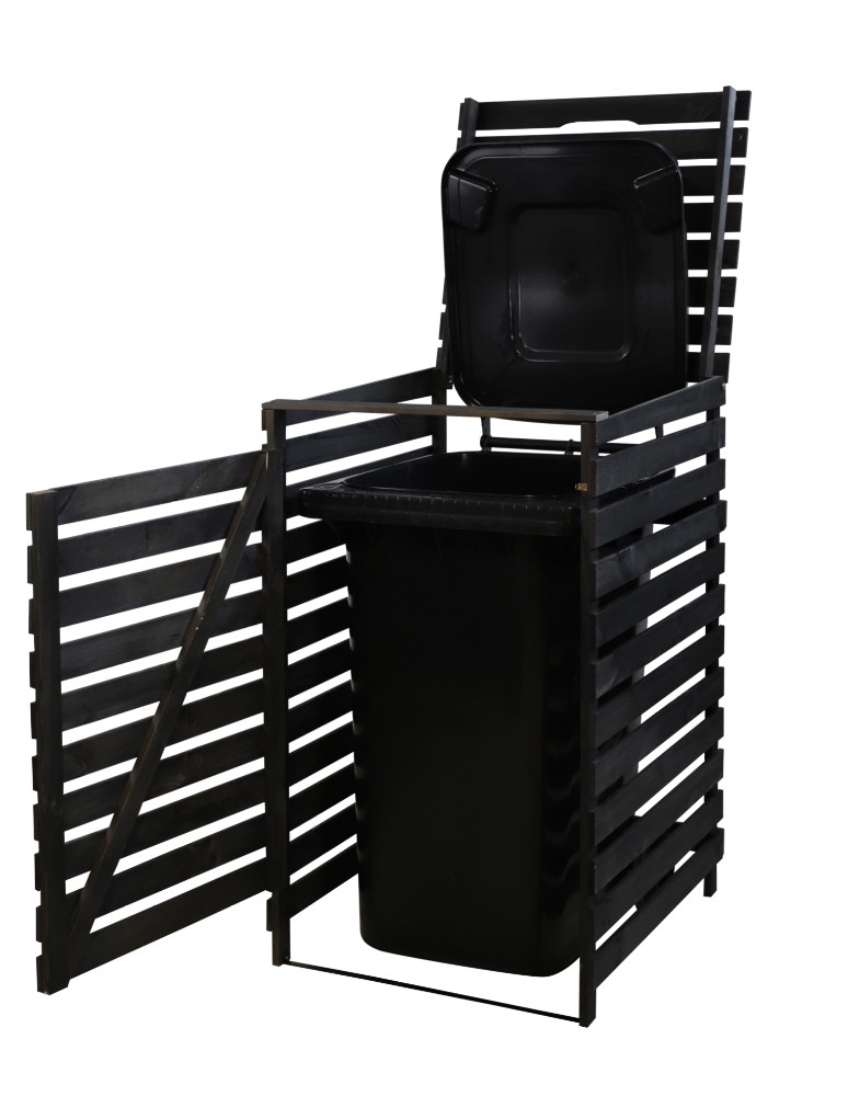 Kompostowniki - Drewniana maskownica do kosza na śmieci o pojemności 240 l -antracytowa - produkt MODO24.PL 1