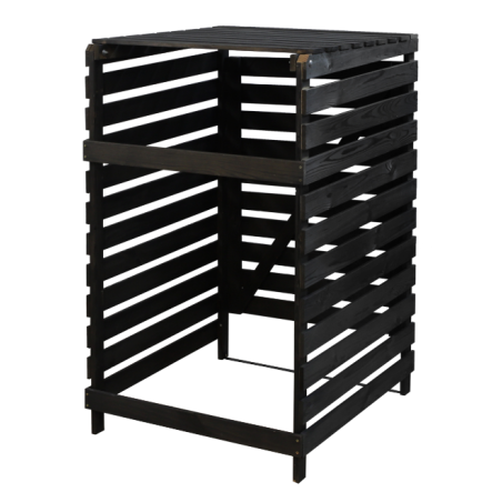 Drewniana maskownica do kosza na śmieci o pojemności 240 l -antracytowa