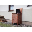 Brązowa wiata śmietnikowa 240L do ogrodu