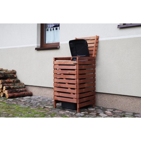 Brązowa wiata śmietnikowa 240L do ogrodu