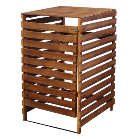 Brązowa wiata śmietnikowa 240L do ogrodu