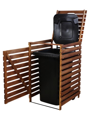 Brązowa wiata śmietnikowa 240L do ogrodu