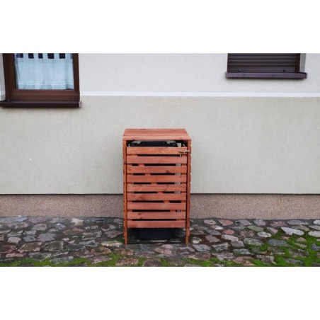 Brązowa wiata śmietnikowa 240L do ogrodu