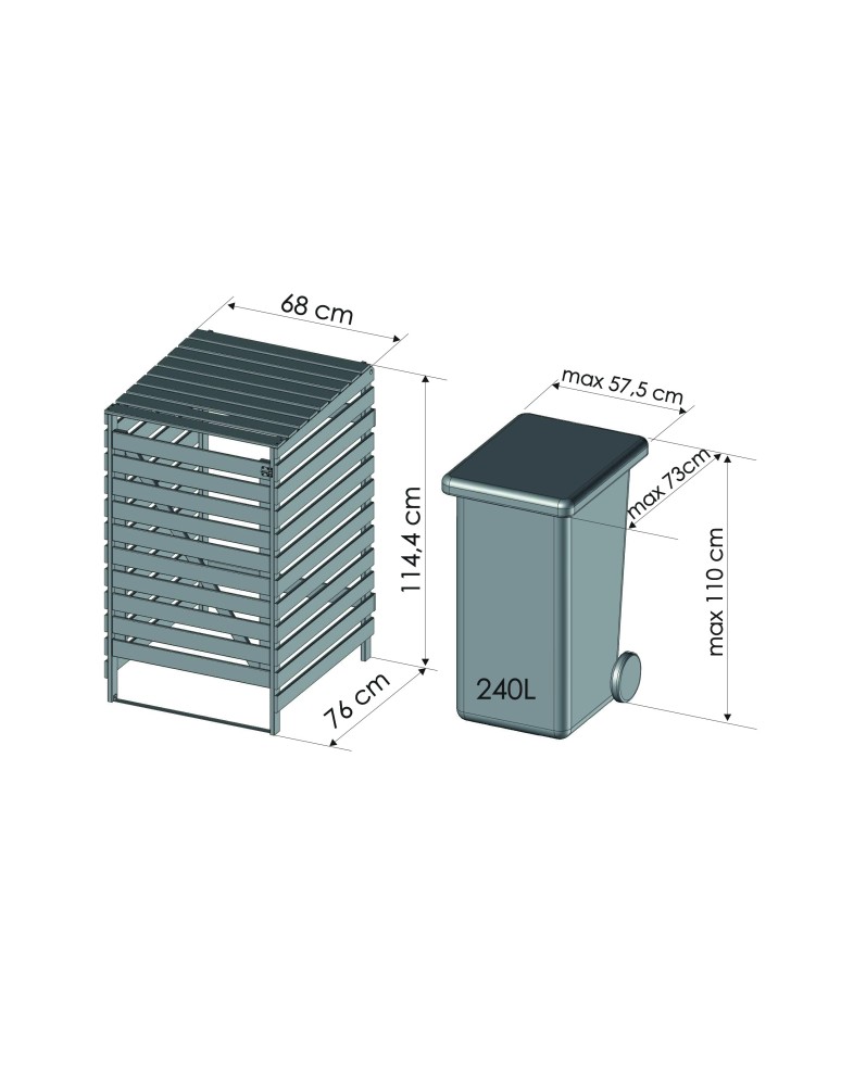 Kompostowniki - Brązowa wiata śmietnikowa 240L do ogrodu - product MODO24.PL 5