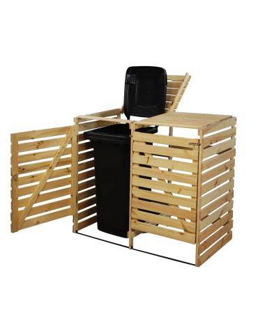 Podwójna wiata śmietnikowa na kosze o pojemności 120l