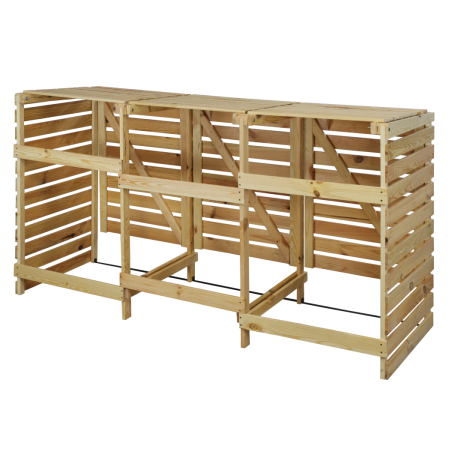 Trzykomorowa wiata na śmietniki o pojemności 240 l