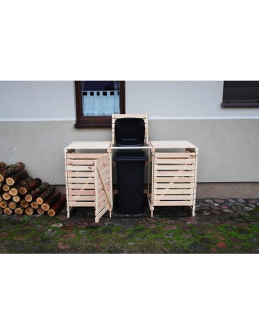 Kompostowniki - Trzykomorowa wiata na śmietniki o pojemności 240 l - product 7