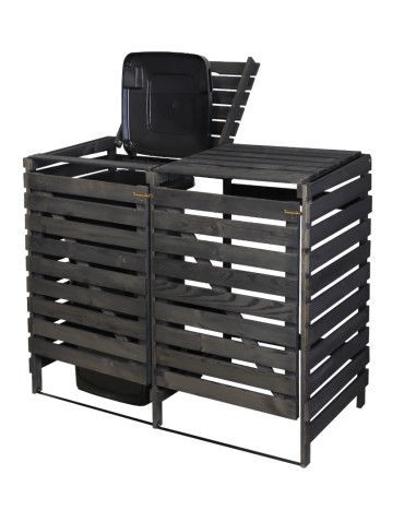 Śmietnikowa wiata na dwa kosze o pojemności 240 l - antracytowa - product 2