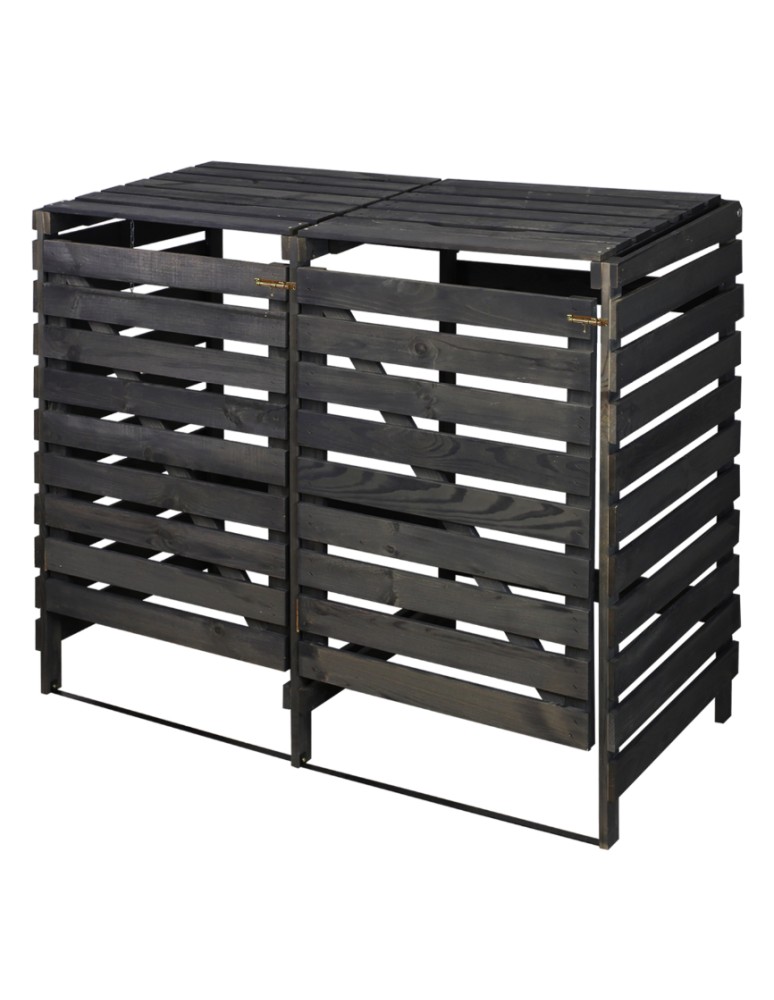 Kompostowniki - Śmietnikowa wiata na dwa kosze o pojemności 240 l - antracytowa - product MODO24.PL 3