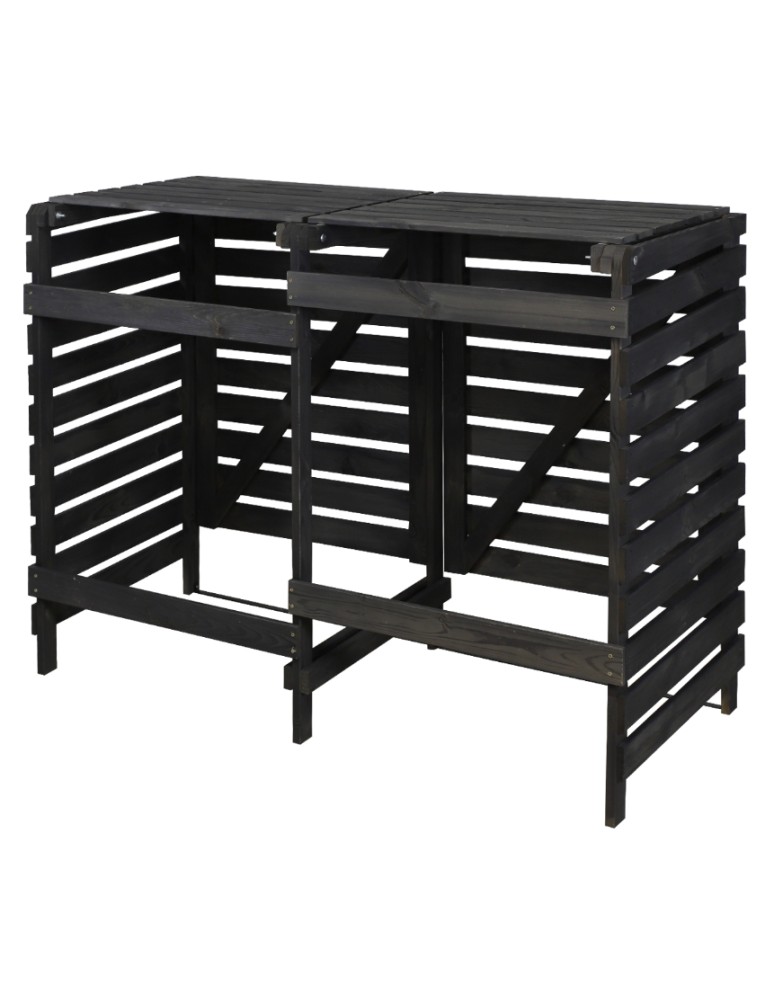 Kompostowniki - Śmietnikowa wiata na dwa kosze o pojemności 240 l - antracytowa - product MODO24.PL 4