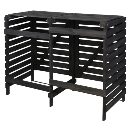 Śmietnikowa wiata na dwa kosze o pojemności 240 l - antracytowa